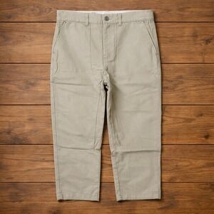 Palm Tree Crew PTC Men Khaki Workwear Straight Leg Cotton Panel Pants Size 36x29